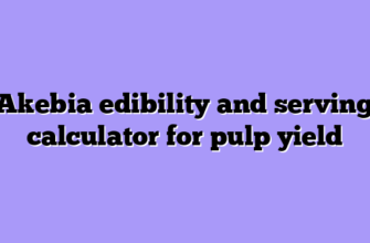 Akebia edibility and serving calculator for pulp yield