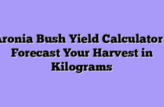 Aronia Bush Yield Calculator โ Forecast Your Harvest in Kilograms