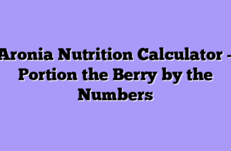 Aronia Nutrition Calculator – Portion the Berry by the Numbers
