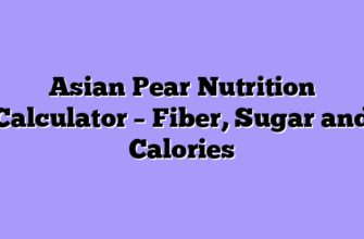 Asian Pear Nutrition Calculator – Fiber, Sugar and Calories