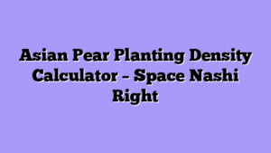 Asian Pear Planting Density Calculator – Space Nashi Right