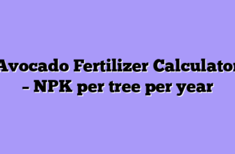Avocado Fertilizer Calculator – NPK per tree per year
