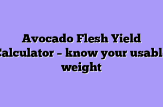 Avocado Flesh Yield Calculator – know your usable weight