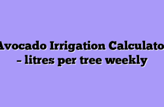 Avocado Irrigation Calculator – litres per tree weekly