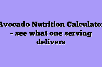 Avocado Nutrition Calculator – see what one serving delivers