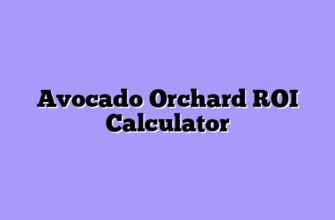 Avocado Orchard ROI Calculator