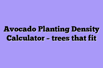 Avocado Planting Density Calculator – trees that fit