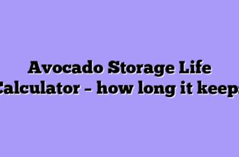 Avocado Storage Life Calculator – how long it keeps