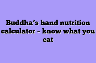Buddha’s hand nutrition calculator – know what you eat