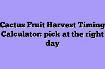 Cactus Fruit Harvest Timing Calculator: pick at the right day