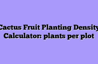 Cactus Fruit Planting Density Calculator: plants per plot
