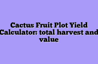 Cactus Fruit Plot Yield Calculator: total harvest and value