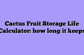 Cactus Fruit Storage Life Calculator: how long it keeps