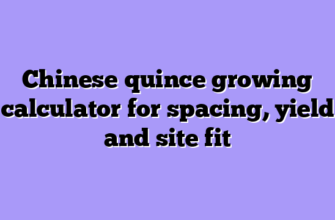 Chinese quince growing calculator for spacing, yield and site fit