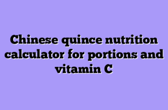 Chinese quince nutrition calculator for portions and vitamin C