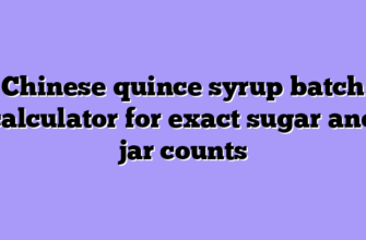 Chinese quince syrup batch calculator for exact sugar and jar counts