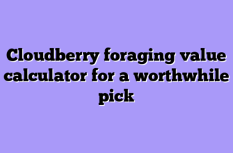 Cloudberry foraging value calculator for a worthwhile pick