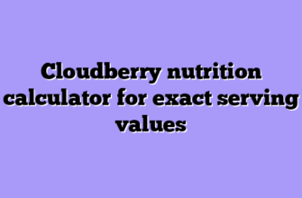 Cloudberry nutrition calculator for exact serving values