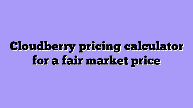 Cloudberry pricing calculator for a fair market price