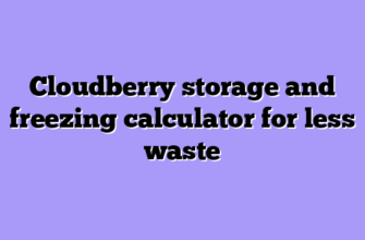Cloudberry storage and freezing calculator for less waste