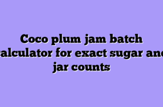 Coco plum jam batch calculator for exact sugar and jar counts