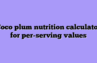 Coco plum nutrition calculator for per-serving values