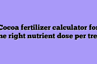 Cocoa fertilizer calculator for the right nutrient dose per tree