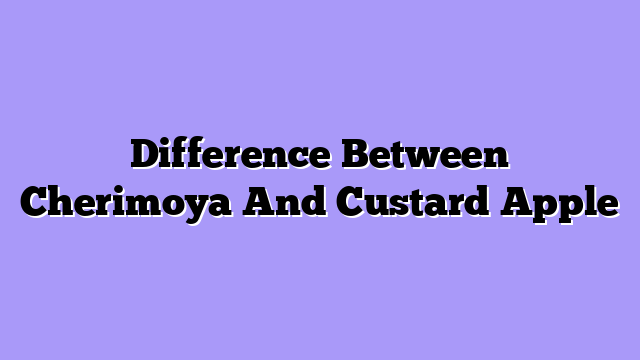 Difference Between Cherimoya And Custard Apple