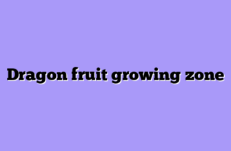 Dragon fruit growing zone