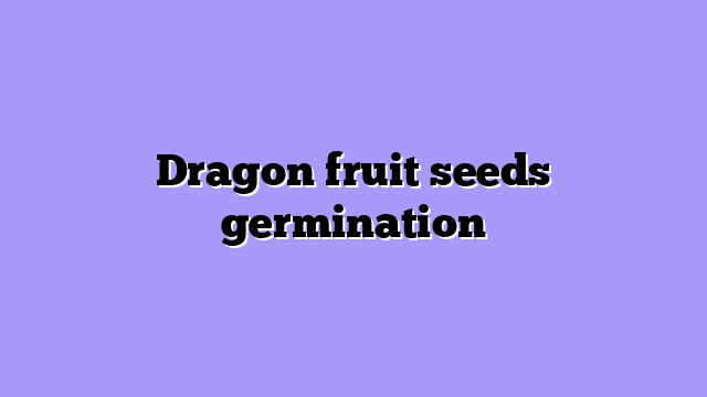 Dragon fruit seeds germination