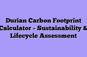 Durian Carbon Footprint Calculator – Sustainability & Lifecycle Assessment