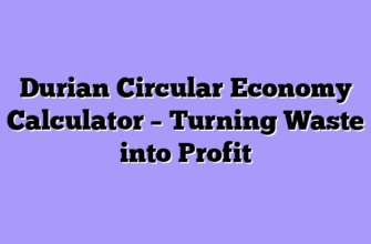 Durian Circular Economy Calculator – Turning Waste into Profit