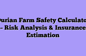 Durian Farm Safety Calculator – Risk Analysis & Insurance Estimation