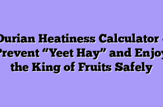Durian Heatiness Calculator – Prevent “Yeet Hay” and Enjoy the King of Fruits Safely
