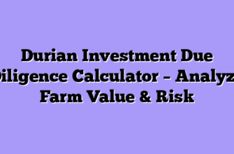 Durian Investment Due Diligence Calculator – Analyze Farm Value & Risk
