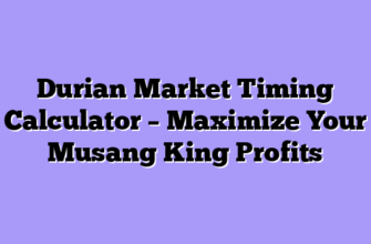 Durian Market Timing Calculator – Maximize Your Musang King Profits