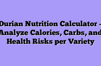 Durian Nutrition Calculator – Analyze Calories, Carbs, and Health Risks per Variety