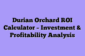 Durian Orchard ROI Calculator – Investment & Profitability Analysis