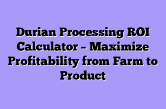 Durian Processing ROI Calculator – Maximize Profitability from Farm to Product