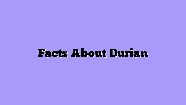 Facts About Durian