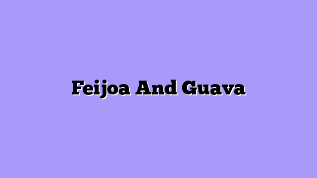 Feijoa And Guava