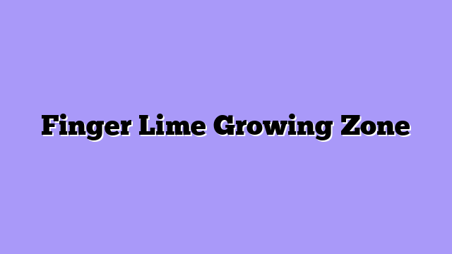 Finger Lime Growing Zone