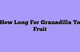 How Long For Granadilla To Fruit