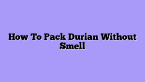 How To Pack Durian Without Smell