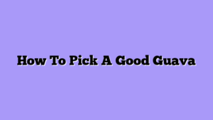 How To Pick A Good Guava