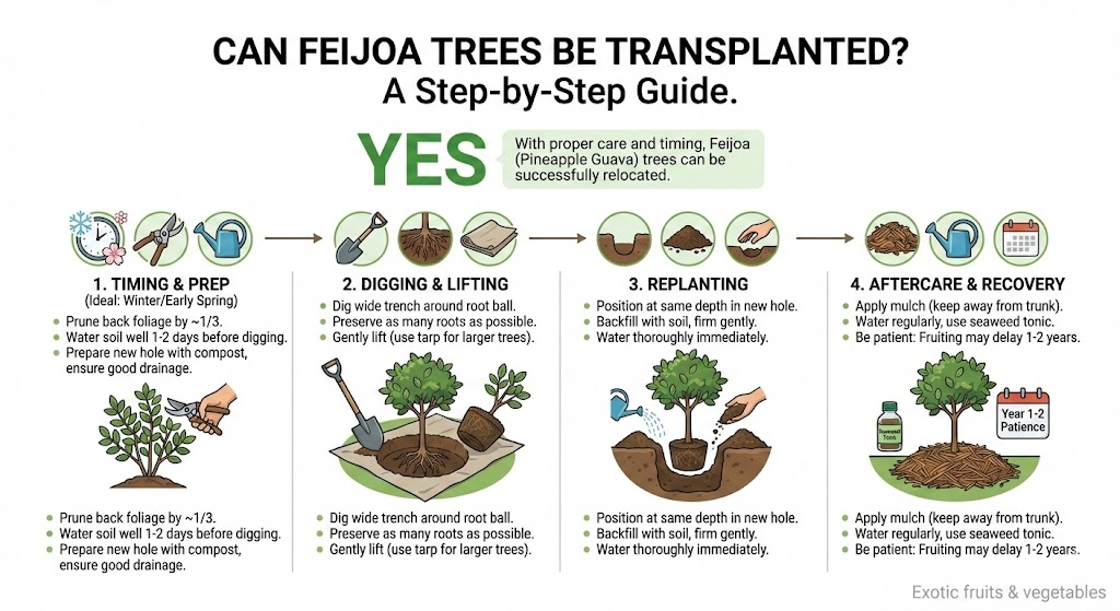 Can feijoa trees be transplanted